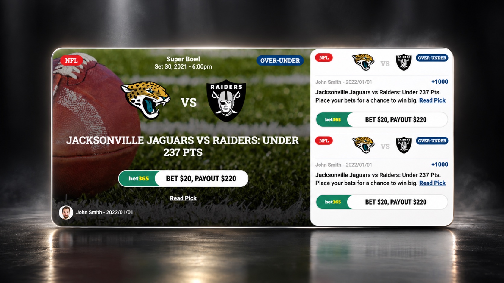 The Picks, picks of the day card
